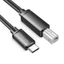 BTM USB C sang cổng vuông Dây dữ liệu in 24 28AWG Đầu nối nam sang nam cho máy in Máy quét Tương thích rộng