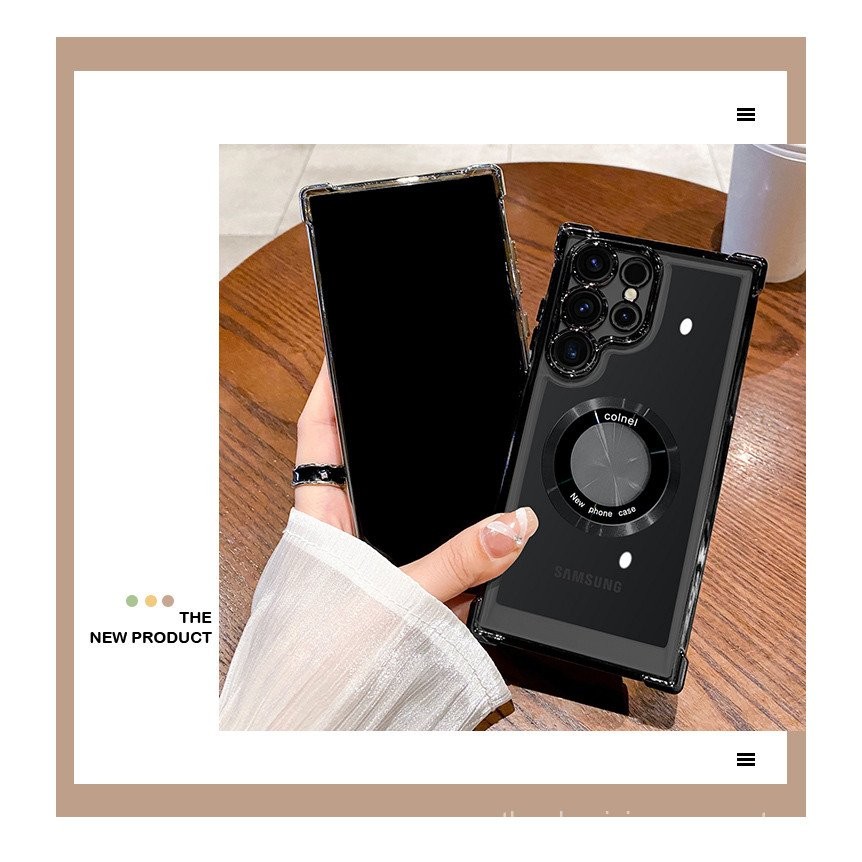 Ốp điện thoại từ tính chống sốc Lielff cho Samsung Galaxy S25 S24 S23 S22 S21 Ultra Note 20 5g, vỏ mạ bảo vệ camera, bìa mềm