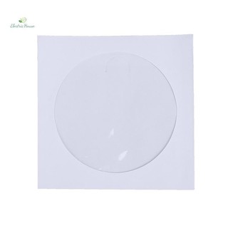 [Nhà Điện] Hộp Đựng Phong Bì Cửa Sổ Trong Suốt Túi Giấy Gấp Màu Trắng 10 / 50 Chiếc 12.5CM CD DVD Đĩa Giấy Tay Áo mới