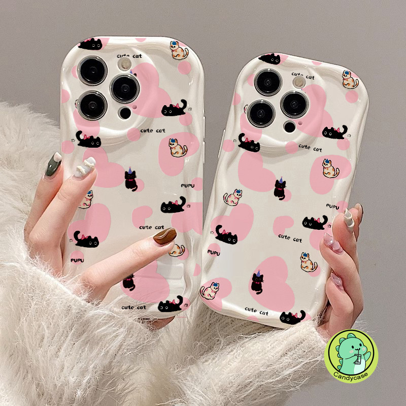 Ốp Điện Thoại Kem Cho Realme GT6 GT 6T GT3 GT2 GT Neo 6 5 240W 3T 2T Note 60 50 Q5 Q5i Q3 Q3i Q3T Q3S Pro Q2 Q X7 X 5G 4G Vỏ Bóng Hoạt Hình Dễ Thương Mèo Tình Yêu Mềm Mại Vỏ