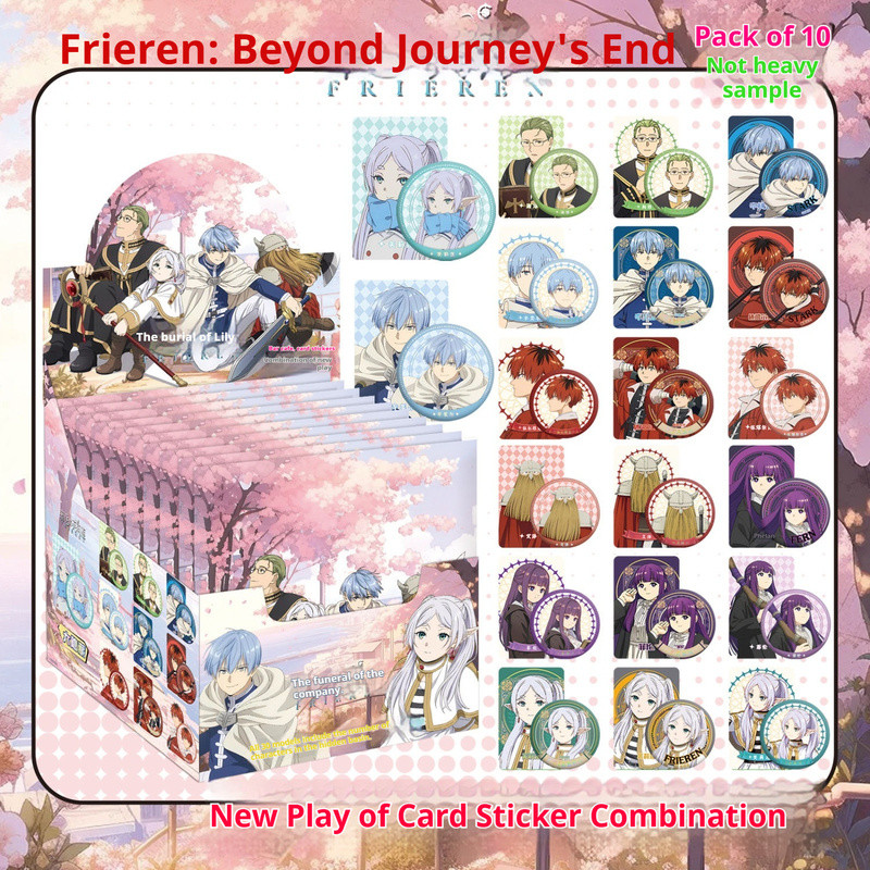 Frieren: Beyond Journey 's End - Huy hiệu hộp mù Furilan + Nhãn dán thẻ Anime Quà tặng sưu tập