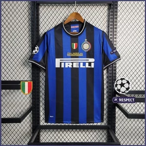 Sy3 09 / 10 Inter Milan sân nhà UCL Phiên bản cuối cùng Áo bóng đá chất lượng cao Áo thun Trẻ em Người lớn Plus Size YS3