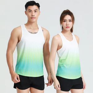 2025 Cặp Đôi Mới Đường Đua Marathon Chạy Nhanh Khô Không Tay Áo Thể Thao Thoáng Khí