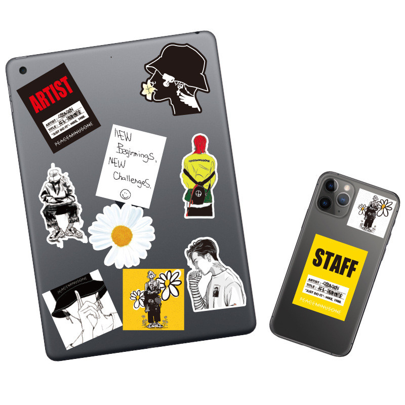 SQ3 40 Cái / bộ BIGBANG G-DRAGON Dán Hoạt Hình Hoa Cúc Graffiti Hành Lý Đàn Guitar Chống Thấm Nước Trang Trí QS3