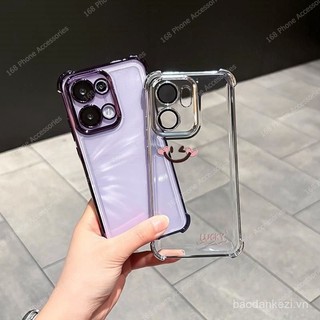 Ốp lưng OPPO Reno 13F 13 Pro, ốp lưng OPPO Reno 13 5G, ốp lưng trong suốt hình mặt cười may mắn, mềm mại, chống sốc với bảo vệ ống kính camera, ốp lưng dày có túi khí sang trọng cho nữ sinh