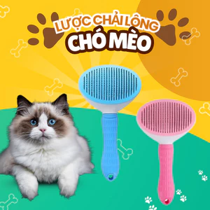 Lược chải lông cho mèo cao cấp có nút bấm đẩy lông
