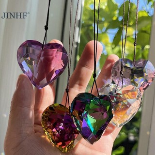 Jinhf 1 Trái Tim Tình Yêu Pha Lê Cửa Sổ Thủ Công Pha Lê Windchimes Trang Trí Sân Vườn Treo Mặt Dây Chuyền Chuông Gió Mặt Trời Bắt Trang Trí HOT