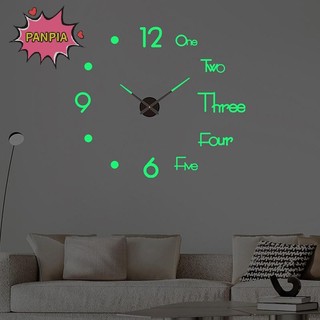 Pnpia 3D Dạ Quang Đồng Hồ Treo Tường Không Khung Acrylic DIY Đồng Hồ Kỹ Thuật Số Dán Tường Tắt Tiếng Đồng Hồ Cho Phòng Khách Phòng Ngủ Văn Phòng Trang Trí Tường Boutique