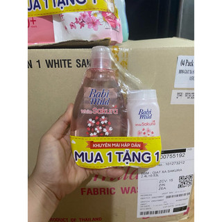( Mua 1 Tắng 1) Sữa Tắm Gội Em Bé Babi Mild Thái Lan - White Sakura 800ml TẶNG 180 ml date 2027