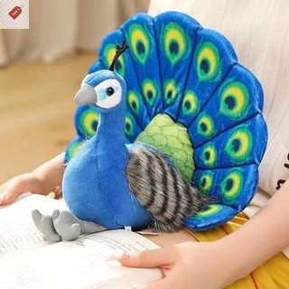ALIK Mô Phỏng Đẹp Con Công Sang Trọng Đồ Chơi Xanh Dương Con Công Lan Rộng Đuôi Mềm Thú Nhồi Bông Trẻ Em Quà Tặng Sinh Nhật VN