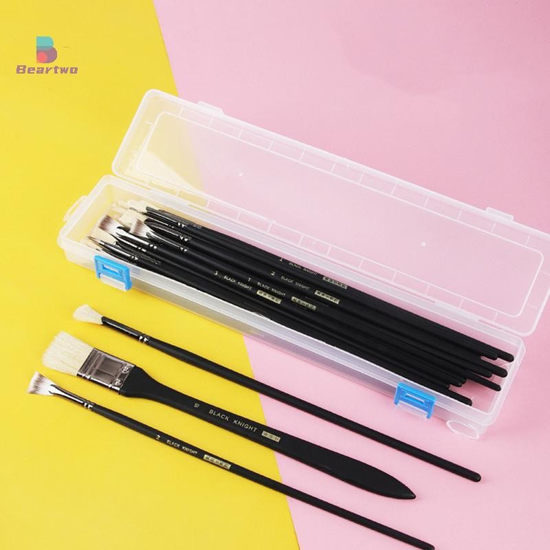 < beartwo > Bàn Chải Tranh Bút Chì Hộp Bảo Quản Bút Màu Nước Hộp Đựng Dụng Cụ Vẽ Thùng Nhựa Tổ Chức Hộp Bảo Quản Đẹp