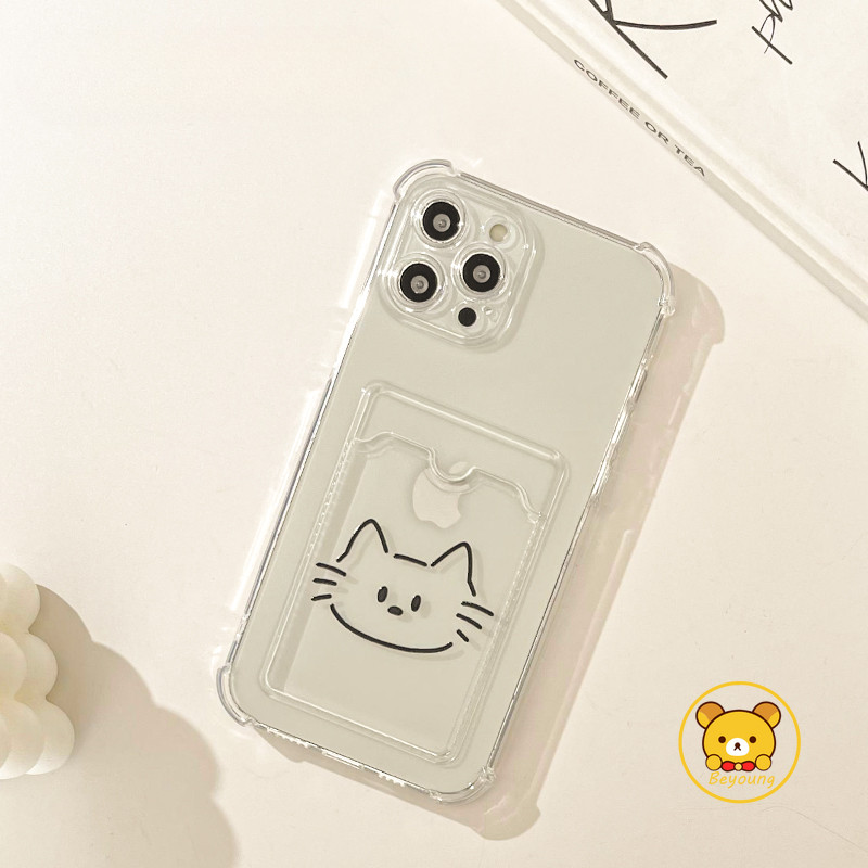 Ốp Điện Thoại Ví Mèo Dễ Thương Cho Xiaomi 14T 14 13T 13 12T 12 12X 12S Pro Ultra Mi 11 Lite Poco C75 C65 C40 C31 5G 4G Vỏ Chó Con Hoạt Hình Cặp Đôi Thẻ Trong Suốt Bìa Mềm