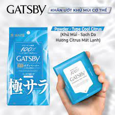 Khăn giấy ướt khử mùi diệt khuẩn Gatsby Ice CItrus cực cay mát nhất 30 tờ lau body- nhật bản