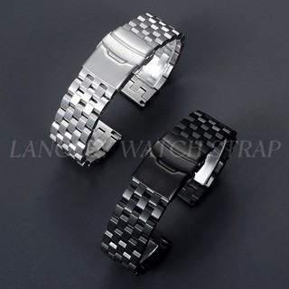 Dây đeo đồng hồ bằng thép không gỉ nguyên khối cao cấp 18mm 20mm 22mm 24mm Dây đeo đồng hồ cho SEIKO 5 Diver Classic 5 hạt Dây đeo cổ tay Chủ tịch Dây đeo đồng hồ có khóa gấp Vòng đeo tay nam nữ