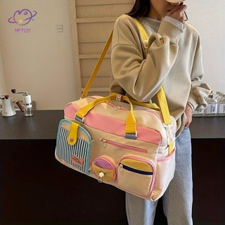 Túi du lịch thông thường HFTOY Dopamine dành cho nữ, Túi tập thể dục nhẹ Yoga Swim Fitness Duffel, Chuyến đi công tác ngắn, Túi xách lớn ~
