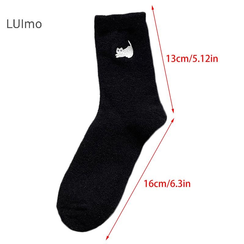 Luimo Dễ Thương Chồn Lông Cừu Siêu Mềm Tất Dành Cho Nữ Mùa Đông Ấm Áp Chồn Dệt Kim Dày Sang Trọng Ấm Áp Ngủ Nhà Lông Tơ Tất SBS
