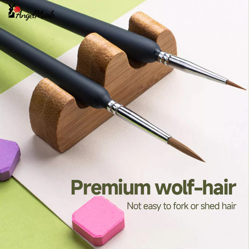 Sói Tóc Móc Dòng Bút Sơn Mỹ Bút Nghệ Sĩ Bàn Chải Tay Gouache Acrylic Vẽ Móng Tay Lông sói 1Pc Angel
