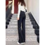Quần jeans nữ màu đen dáng rộng, quần bò nữ lưng cao thời trang Xứ A Nam
