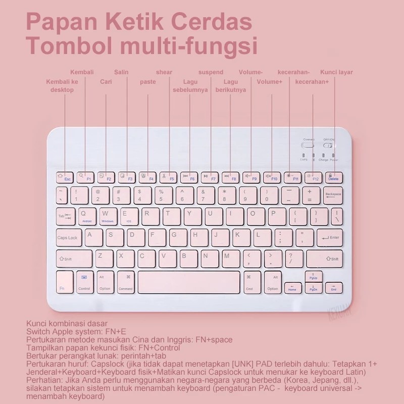 Bàn Phím Bluetooth Bàn Phím Không Dây 10 Inch Có Chuột Mini Im Lặng Power Fill Bàn Phím Cảm Ứng Di Động Cho IPad Xiaomi Redmi Máy Tính Bảng Laptop