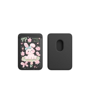 Ví điện thoại họa tiết thỏ hoa hồng Thích hợp cho Iphone 15 16 16promax 14 13 12 Ví đựng thẻ điện thoại