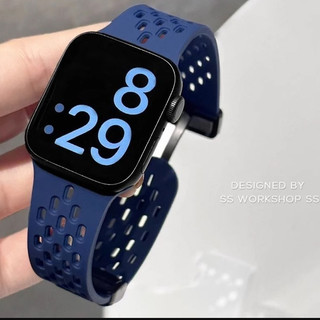Thích hợp cho Apple Watch iWatch Series 10 46mm 9 8 7 SE Dây đeo đồng hồ silicon gấp từ tính Ultra 49mm.45mm.44mm.40mm.41mm.42mm.38mm.