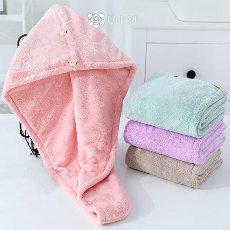 Qrhyk Tóc Dài Nhanh Khô Khăn Nữ Chắc Chắn Tắm Phòng Tắm Tắm Siêu Thấm Hút Turban Tóc Sấy Mới