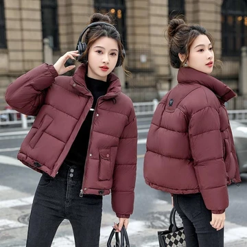 Áo khoác có đệm xuống Áo khoác nữ cổ đứng ngắn thời trang mới Áo khoác mùa đông dày dặn