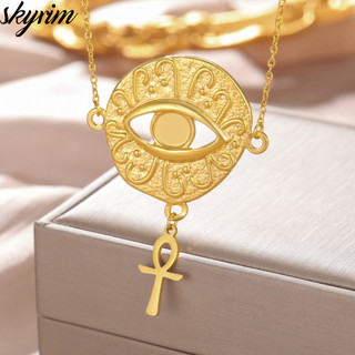 Skyrim Titan Vòng cổ bằng thép không gỉ Horus Thiết kế mặt dây chuyền mắt Trang sức thời trang