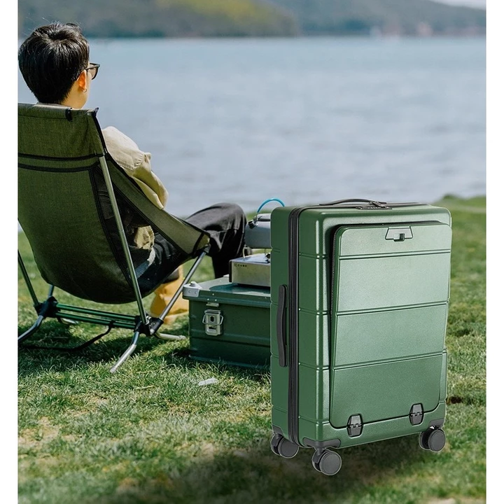 Vali 20 inch có thể sạc pin vali kéo thương mại vali du lịch 24 inch lên máy bay Nắp mở phía trước đa năng Valy du lịch – 7