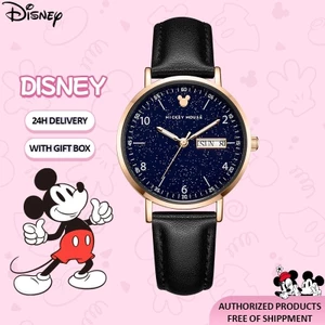 Disney Chính Thức Chính Hãng Mickey Series Hợp Thời Trang Đồng Hồ Đeo Tay Phong Trào Thạch Anh Dây Da Đồng Hồ Nữ Đồng Hồ Học Sinh Đơn Giản Phù Hợp Với Bầu Trời Đầy Sao Mặt Số Chống Thấm Nước Lịch Kép Birthd