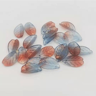 [Thủy tinh màu] 20 chiếc 11x18mm Mimosa men cánh hoa lá lá tự làm chất liệu làm kẹp tóc thủ công tự làm diy REfL IWC0