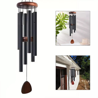 6 Tubes Wind Chimes Large Deep Tone Chapel Bells Outdoor Garden Decor