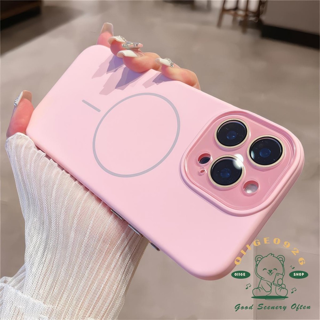 【 Ốp lưng iphone16 】 Vỏ điện thoại dạng lỏng cảm giác da từ tính iphone16 Pro Max 15 14 13 12 11 cho vỏ iPhone Vỏ mềm silicon TPU chống sốc