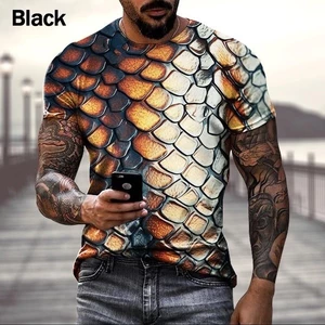 Áo thun nam in 3D da rắn thời trang đường phố-áo cá tính ngầu, S-5XL cỡ
