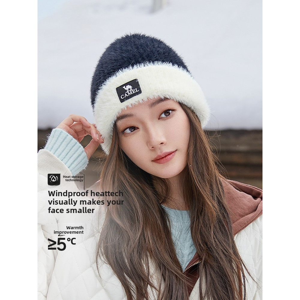 Ảnh Mũ dệt kim CAMEL CROWN Mũ len bảo vệ tai chống gió ấm áp cho nam và nữ 4
