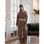 Áo Sweater Nỉ Tay Dài Form Croptop Thêu Chữ Trễ Vai Augety Studio, COSIE CROPPED Sweater