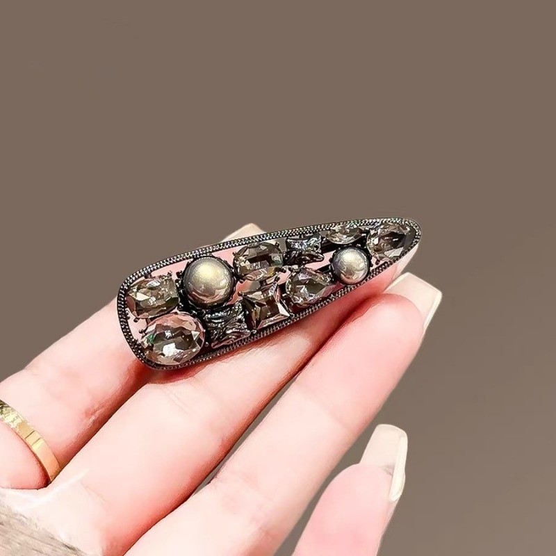Mauropoli [Sẵn Sàng] Kẹp Tóc Ngọc Trai Kim Cương Giả Nữ Phong Cách Mới Tinh Tế Bên Nổ Kẹp Tóc Trán Gãy Kẹp Mỏ Vịt Thời Trang