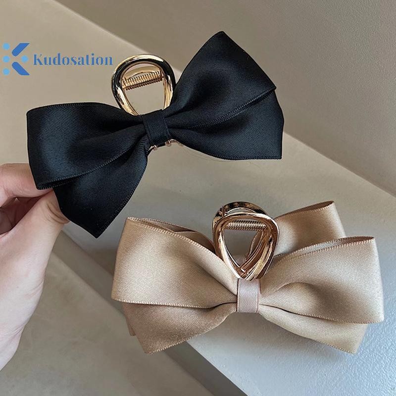 Kudosation Hai Mặt Nơ Kẹp Kẹp Kim Loại Kẹp Tóc Sa Barrette Phụ Kiện Tóc