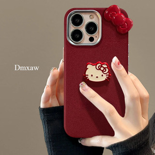 Năm Mới Thắt Nơ Hello Kilty Ốp Lưng Cho Redmi 15 15C A5 Note 15 14 Pro 14S 11 K80 Pro Turbo 4 Pro 3 5G 4G Lễ Hội Mùa Xuân Vỏ Hello Kitty Có Dây Đeo Sang Trọng Mặt Dây Chuyền Dây