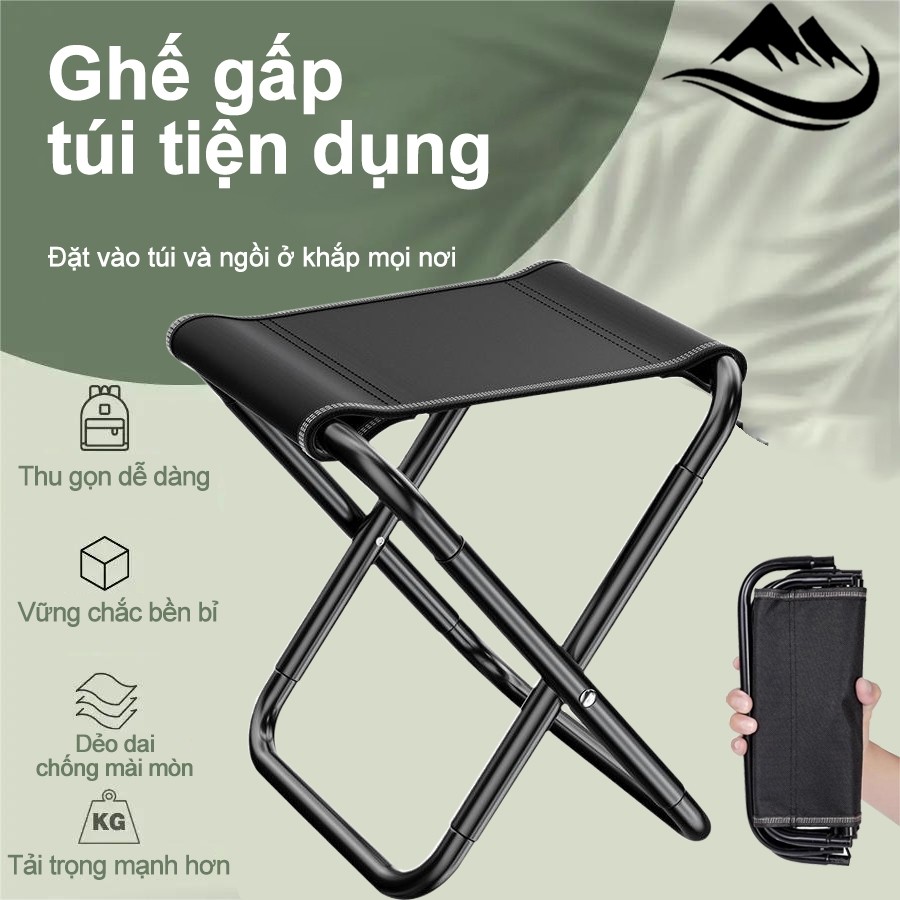 Ghế gấp dã ngoại di động, ghế câu cá, kích thước siêu nhỏ 30*13cm