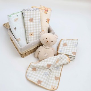 M&B Khăn xô muslin 4 lớp cao cấp mềm mại, thấm hút tốt dành cho bé trai bé gái kích thước 25x28cm và 75x100cm