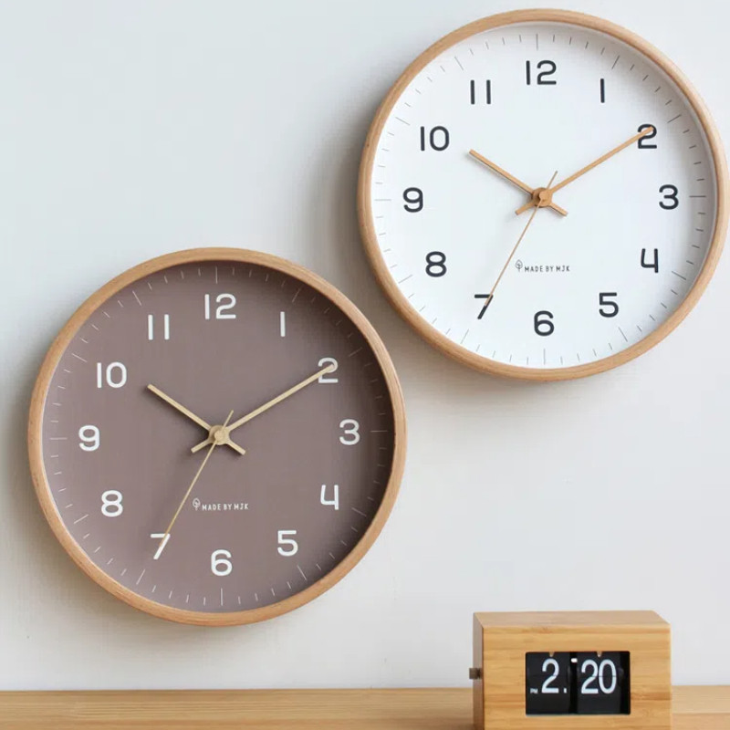 Đồng hồ treo tường kỹ thuật số bằng gỗ tối giản 12 Inch 3D, Đồng hồ treo tường im lặng Con trỏ cổ điển, Trang trí phòng ngủ học tập phòng khách