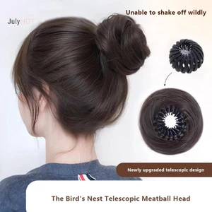 Julyhot Kẹp Tóc Giả Chignon Thẳng, Tóc Nối Dài Updo, Bun Tóc Mảnh Cho Nữ
