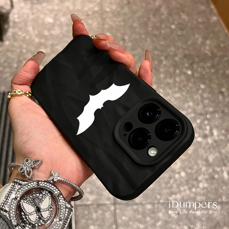 ibumpers Ốp Điện Thoại iPhone Họa Tiết Cặp Đôi Bát Mát Đơn Giản Cho IPhone 16 15 14 12 13 11 Pro Max IP 7 8 Plus X XS XR Xếp Ly Ốp Lưng Silicon Mềm Chống Sốc