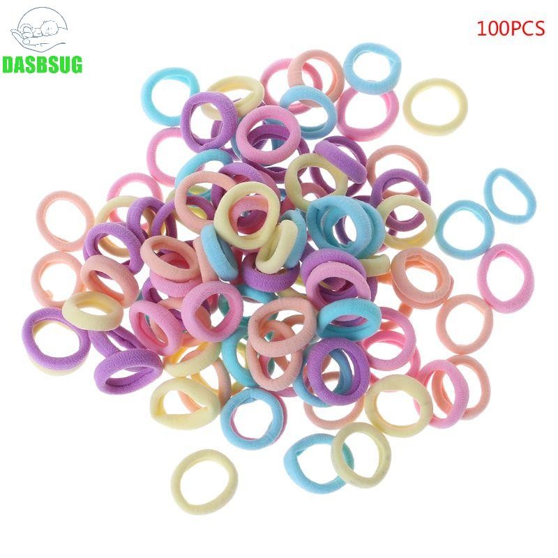 Dasbsug Tóc Cao Su Dây 100 Gói Các Loại Màu Sắc Nhiều Màu Sắc Dây Cao Su Cho Tóc Mini Tóc Co Giãn Dây Buộc Tóc Đa Năng