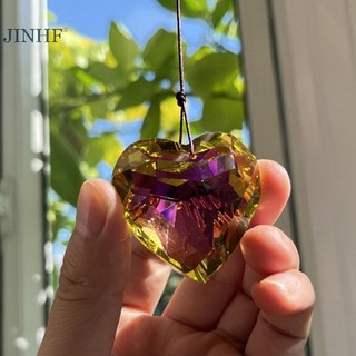 Jinhf 1 Trái Tim Tình Yêu Pha Lê Cửa Sổ Thủ Công Pha Lê Windchimes Trang Trí Sân Vườn Treo Mặt Dây Chuyền Chuông Gió Mặt Trời Bắt Trang Trí HOT
