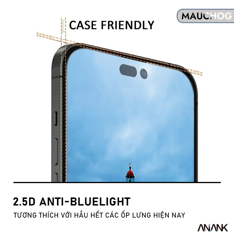 Kính Cường Lực Chống Ánh Sáng Xanh Anank Bảo Vệ Mắt Cho Điện Thoại iPhone 17 Pro Max 16 15 14 13 12