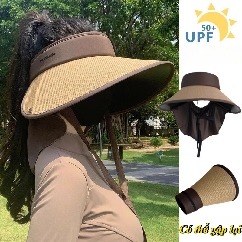 Mũ Rộng Vành Nửa Đầu Chống Nắng UV,Mũ Chống Nắng Nữ Vành Rộng Hở Chóp,Chống Uv Năng Động Trẻ Trung