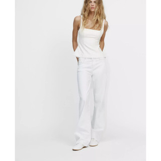 Áo kiểu Zara made in Morocco 2 dây corset chiết eo loe gấu - nữ