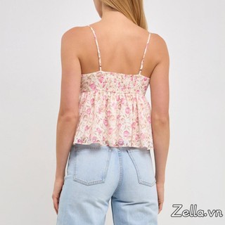 Dây đeo Spaghetti không tay dành cho nữ in hoa mùa hè Babydoll Tank Tops